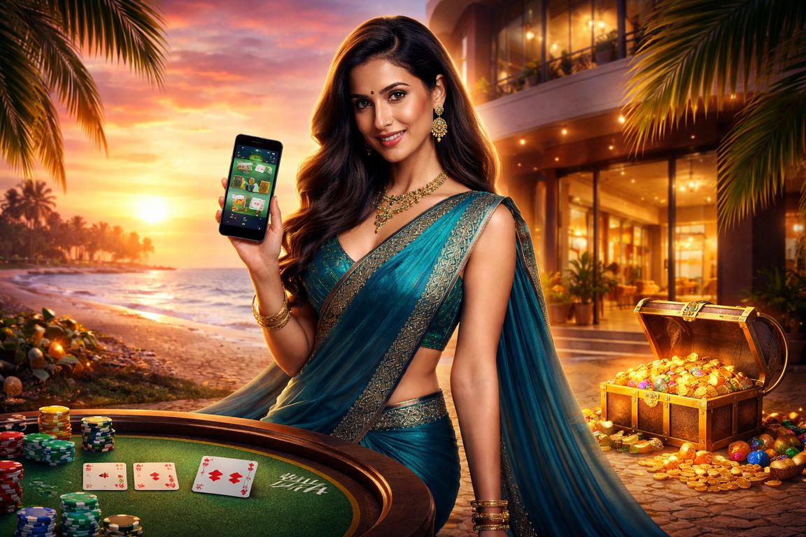 Traditional Andar Bahar Card Game with Indian Dress