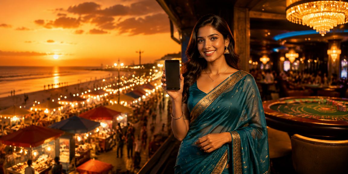 Happy young player registering for casino app in India